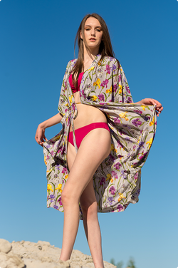 Floral Kimono Beach Cover-Up